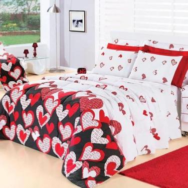 Imagem de Kit Edredom Casal Queen  Desire 5 Peças  100% Algodão  200 Fios Love -