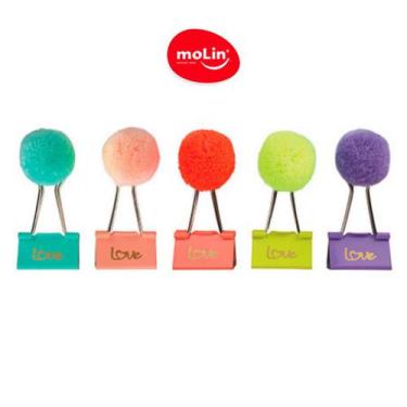 Imagem de Clip Binder Prendedor De Papel 32 mm Pom Pom MOLIN 5 Cores