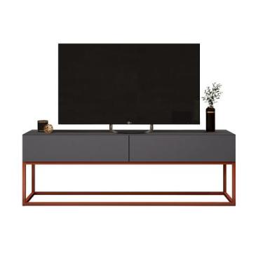 Imagem de Rack Para Sala de Estar Eros 1,40m Com Puxadores Modernos em Cava Pés 