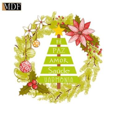 Imagem de Aplique Decoupage em Mdf Natal Guirlanda Frases 8cm Apmn8-167 Litoarte