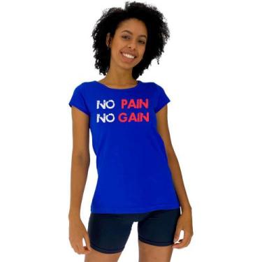 Imagem de Camiseta Babylook Feminina MXD Conceito No Pain No Gain Letreiro, Femi