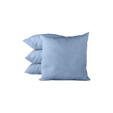 Imagem de Almofadas Quadradas Decorativas Oxford Happy Line 40x40 Pacote com 4, 