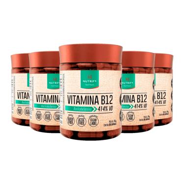 Imagem de Kit com 5 potes de Vitaminas B12 60 Cápsulas