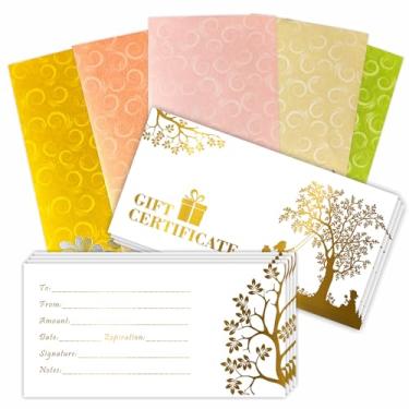 Imagem de PARTH IMPEX 25 peças de vales de presente em branco com envelopes - cupons de resgate de cupons de Natal, cartões de fidelidade, presentes de cliente de agradecimento de funcionários para negócios de