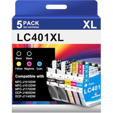 Imagem de Cartuchos de tinta LC401XL para impressora Brother compatíveis com Brother LC401 XL LC 401 cartucho de tinta funciona com MFC-J1010DW MFC-J1012DW MFC-J1170DW(LC 401XL, pacote com 5)
