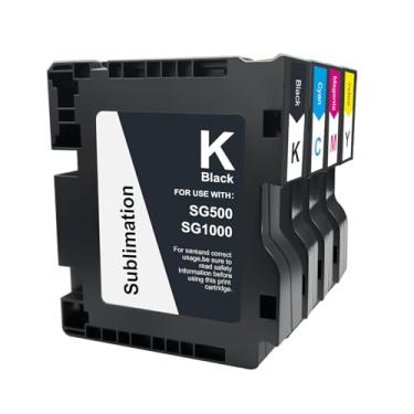 Imagem de YOUEXPERT SG500 SG1000 Cartucho de tinta de sublimação de alto rendimento com chip atualizado compatível com impressoras Sawgrass Virtuoso SG500 SG1000 (BK-60ML, CMY-32ML, 4 unidades)