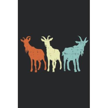 Imagem de Goat Silhouette Retro Country Farming Animal Farmer Gift Meme Pretty: Lined Journal Notebook To Do Schedule, Medium 6x9 Inches, 100 Pages, Printed Cover