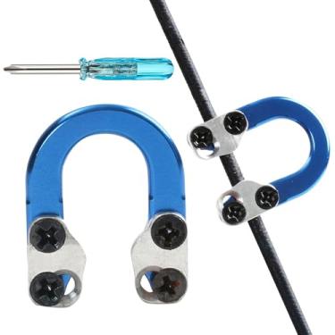 Imagem de FUNTRESS 1 pacote com arco composto para tiro com arco D laço de metal D fivela liberação laço de encaixe com chaves de fenda para acessórios de caça (azul)