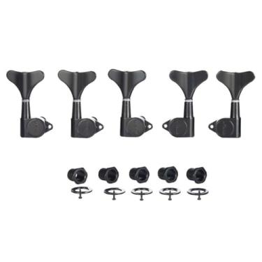 Imagem de Sintonizadores de baixo selados 18:1 de 5 cordas e afinadores de baixo para baixo compatíveis com baixo acústico/elétrico estilo Ibanez/Yamaha preto 3R/2L