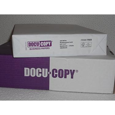 Imagem de DocuCopy 7503 Papel de cópia multiuso premium reforçado 9 kg 21,6 cm x 28 cm 3 furos 1 resma/500 folhas