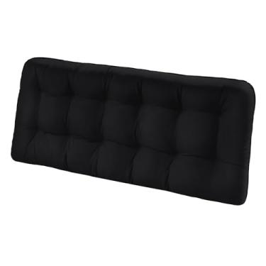 Imagem de HOMELYSIAN Almofadas de banco tufadas para móveis ao ar livre, almofadas giratórias de varanda de 150 x 45 cm, preenchidas com espuma, almofadas de pátio sobrecarregadas para namoradeira de banco com