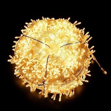 Imagem de Pisca-Pisca LED Natalino – 100 Leds Coloridos ou Brancos, 10m de Magia para Sua Decoração! (Quente/220v)