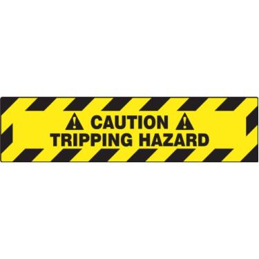 Imagem de Accuform Signs PSR260 Slip-Gard Adesivo Vinil Step-Style Placa de Piso, Legend, "Perigo de Tropeçar Cuidado", 61 cm de Largura x 15 cm de Comprimento, Preto em Amarelo