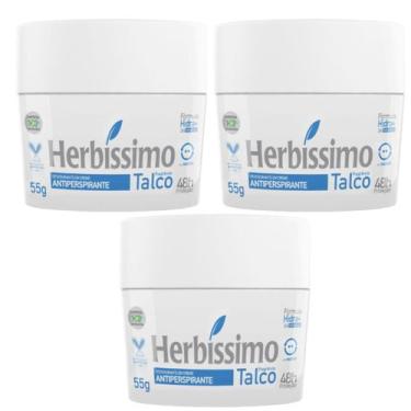 Imagem de Kit 3 Desodorante Creme Talco Herbíssimo 55G - Dana - Dana Cosméticos
