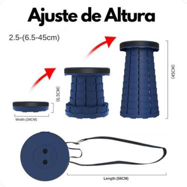 Imagem de Banco Retrátil Multifuncional para Camping e Pesca  Compacto e Leve - 