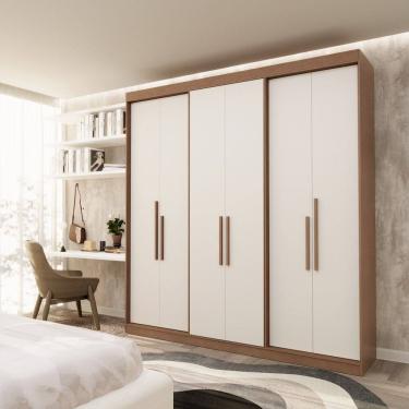 Imagem de Guarda Roupa Casal 6 Portas Lugano Mdf Carvalho Vermontt/Off White