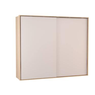 Imagem de Guarda Roupa Casal 2 Portas de Correr Santorini Carvalho Marrom/Off White