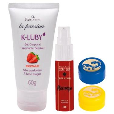 Imagem de Lubrificante K-Luby Morango + Calda Bejável Secret Sexy Morango + Fogo