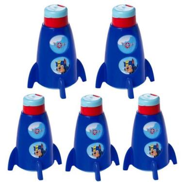 Imagem de Kit 5 Garrafas de Foguete Decoração Lembrança de Festa Patrulha Canina