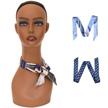 Imagem de lightmay Cabeça de Manequim de Plástico Feminino - Suporte de Peruca Realista de 17" para Perucas, Chapéus, Óculos de Sol E Exibição de Joias (Cor Marrom, 17 Polegadas)