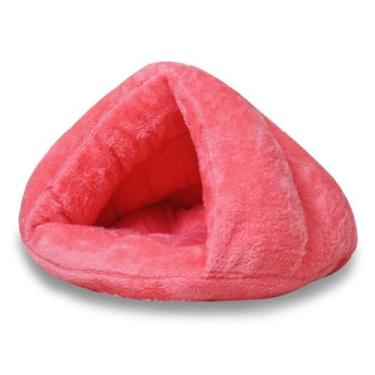 Imagem de Warm Cat Bed Soft Kitten Nest Kennel For Small Dogs Cats Puppy Sleeping House Tent Pads Pet Sleeping Bag, Soft And Comfortable(Rosa,45x45x33cm)
