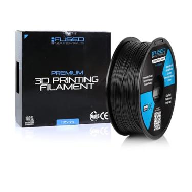 Imagem de Fused Materials Filamento de impressora 3D PLA preto - carretel de 1 kg, 1,75 mm, precisão dimensional +/- 0,03 mm, (preto)
