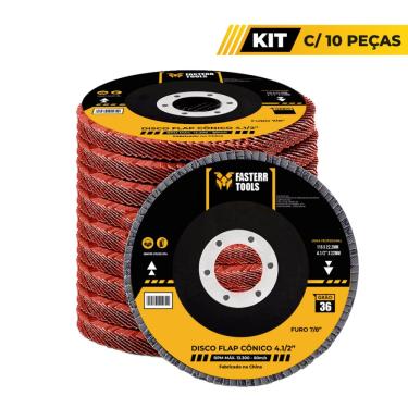 Imagem de Disco Flap Grão 36 4.1/2 Fasterr Com 10 Unidades