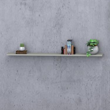 Imagem de Prateleira Suspensa Uno Line P/Decoração de Ambientes Sala de Estar Quarto Cozinha 180cm Off White - Olivar Móveis