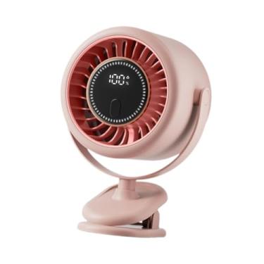 Imagem de XLWLLNJ Prenda o ventilador para o ventilador portátil de mesa elegante fã de desktop ao ar livre 6 velocidade ajustável para a cozinha de viagens de, Rosa