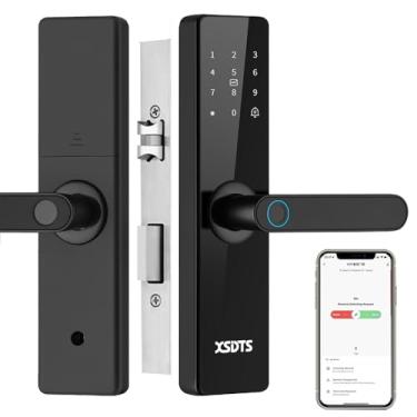 Imagem de Fechadura Digital Inteligente Smart Lock Campainha Eletrônica de Embutir Desbloqueio por Biometria, Senha, Cartão, Chave e Remotamente pelo App Tuya Wifi -Do Brasil (Preto, 22x240(7085))