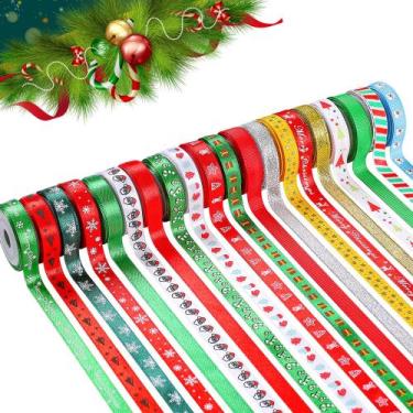 Imagem de Conjunto de 20 Rolos de Fita de Natal CCTVRTV (100m) para Embrulho de 