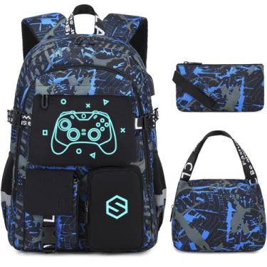 Imagem de Mochila Escolar Scothen Cool Luminous com Lancheira e Estojo