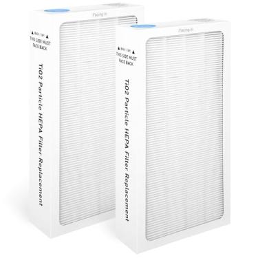 Imagem de Pacote com 2 filtros Tio2 True HEPA de substituição, filtração, compatível com purificador de ar Electrolux Aerus Lux Guardian, filtro H13 True HEPA TiO2 de 4 estágios