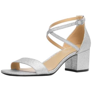 Imagem de Michael Kors Sandália feminina Serena Flex de salto alto, Prata, 37