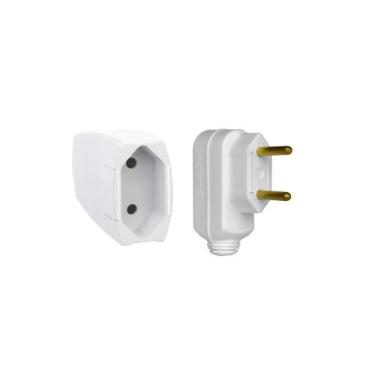 Imagem de Kit Plug Macho Saida Lateral+ Plug Femea 2P 10A Pial Legrand
