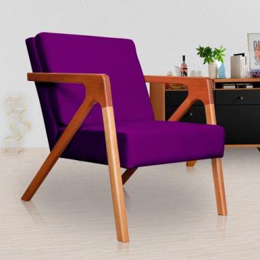 Imagem de Poltrona  Decorativa monalisa belo tok - veludo roxo