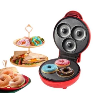 Imagem de Máquina Elétrica Para Fazer Donuts 3 Furos antiaderente 220V - SWEET H