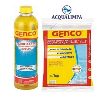 Imagem de Kit limpeza manutenção piscina acqualimpa 8  genco