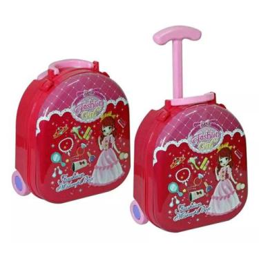 Imagem de Maleta De Maquiagem E Penteadeira Infantil Beleza Mochila Rodinha - BB