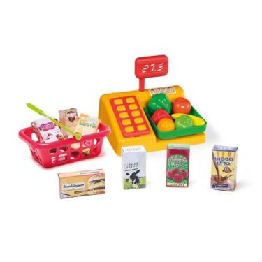 Imagem de Balança e Cesta De Compras Com Frutas e Verduras TaTeTi