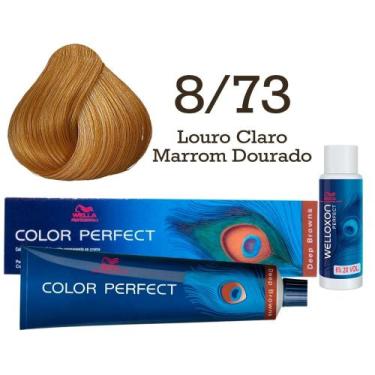 Imagem de Coloração Color Perfect 8.73 Louro Claro Marrom Dourado Oxidante Wello
