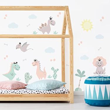 Imagem de Adesivo de Parede Dinossauro Menina Jurassic Baby Cobre 1m²