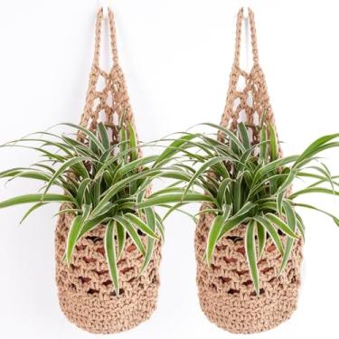 Imagem de GGMOVE 2PK Vaso suspenso para vaso de 15 cm, plantadores de parede para plantas de interior (juta)