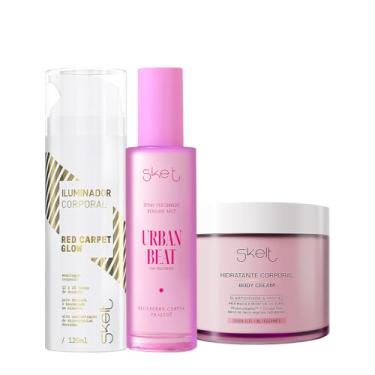 Imagem de Kit Skelt Red Carpet Glow Iluminador Urban Beat Hidratante Corporal e Perfume Mist Spray (3 produtos)
