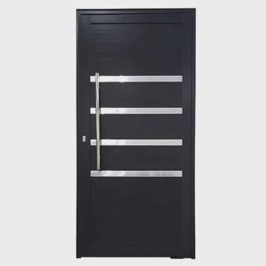 Imagem de Porta Pivotante de Alumínio 210 x 100cm com Friso 30 Direita Esquadrias Bergamo