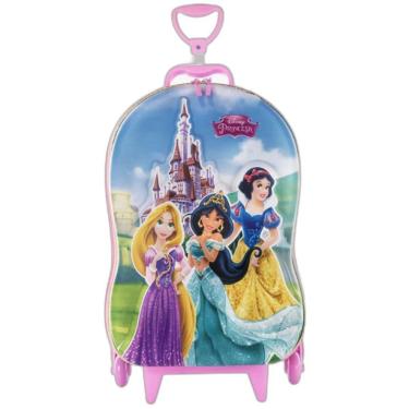 Imagem de Mochila De Rodinhas 3D Maxtoy Princesas Castelo Rosa