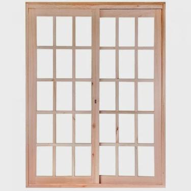 Imagem de Porta de Madeira Balção de Correr 213x180cm com Batente 9,4cm ewk 490 Rondosul