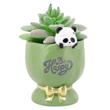 Imagem de Segreto Vaso de plantas suculentas criativo, com padrão de animais, vasos de resina, vasos de cacto, vasos de bonsai com orifício de drenagem para decoração de casa e interior