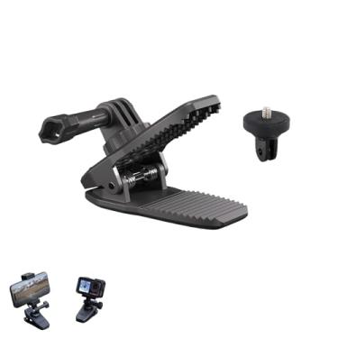 Imagem de Garra de montagem magnética para Insta360 X4/X3, GoPro 13, Action 5 Pro Clipe de viseira solar forte braçadeira de mochila com rotação ajustável de 360°, adaptador de rosca de 0,6 cm, suporte