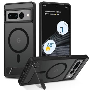 Imagem de BENTOBEN Capa para Google Pixel 7 Pro com suporte, capa magnética fosca translúcida para Pixel 7 Pro, [compatível com Magsafe] Capa protetora fina à prova de choque para Google Pixel 7 Pro de 6,7